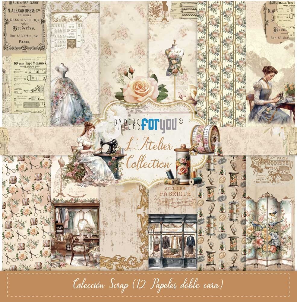 Papers For You L'Atelier Scrap Paper Pack (12pcs) (PFY-12965)