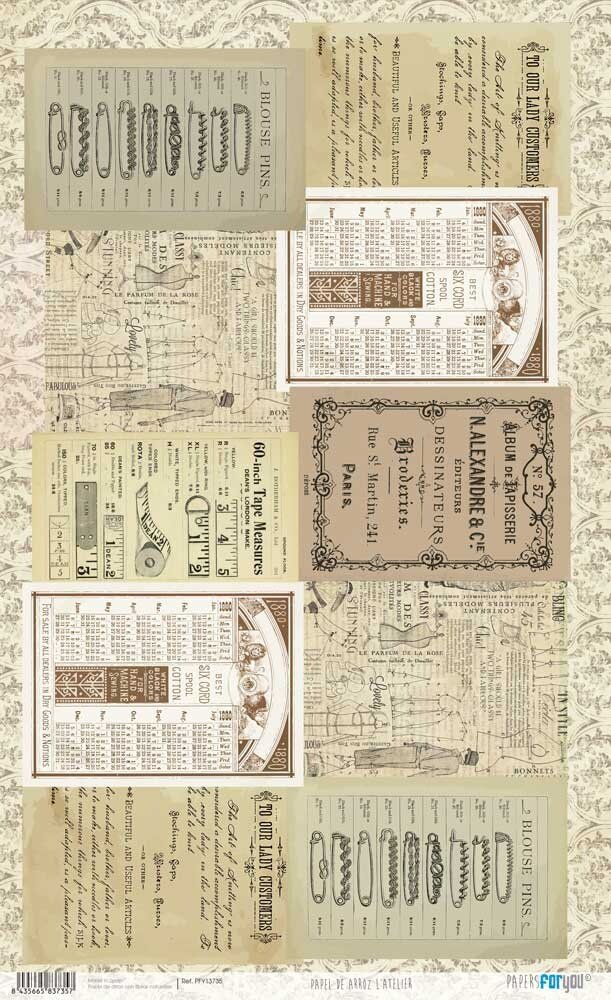 Papers For You L'Atelier Rice Paper Kit III (4 pcs) (PFY-13732) (DISCONTINUED)