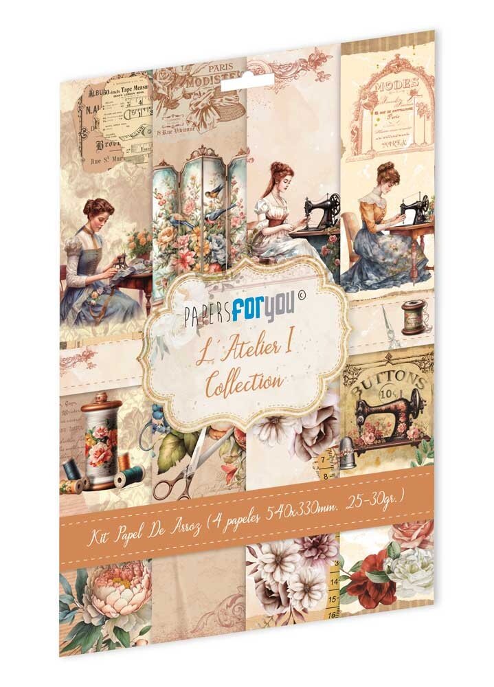 Papers For You L'Atelier Rice Paper Kit I (4 pcs) (PFY-13721) (DISCONTINUED)