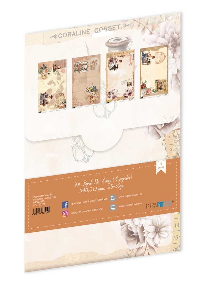 Papers For You L'Atelier Rice Paper Kit I (4 pcs) (PFY-13721) (DISCONTINUED)