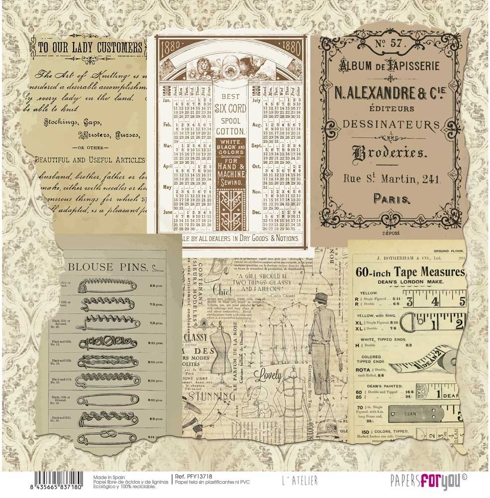 Papers For You L'Atelier Canvas Scrap Pack (8pcs) (PFY-13711) (DISCONTINUED)