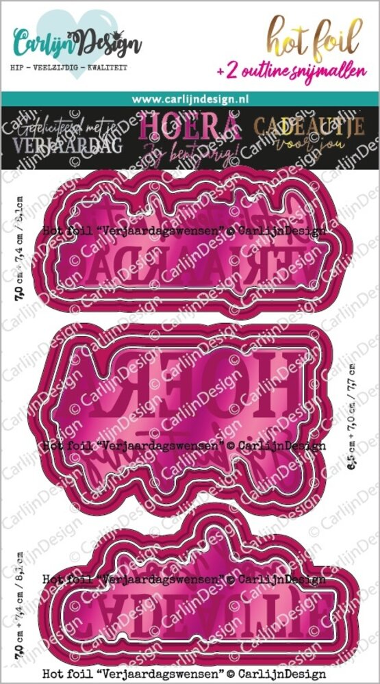 CarlijnDesign Hot Foil Plate Verjaardagswensen (CDHF-0049) CarlijnDesign Hot Foil Plate Verjaardagswensen (CDHF-0049)