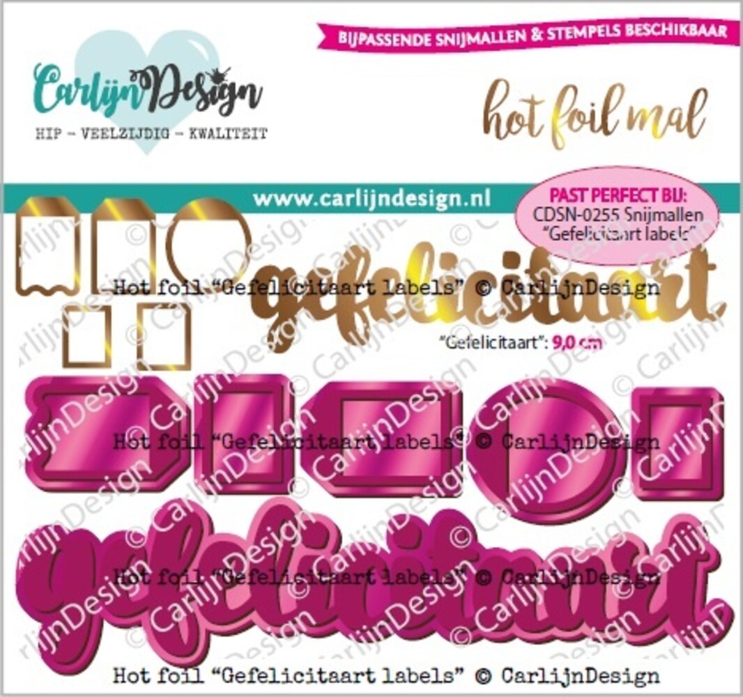 CarlijnDesign Hot Foil Plate Gefelicitaart Labels (CDHF-0051) CarlijnDesign Hot Foil Plate Gefelicitaart Labels (CDHF-0051)