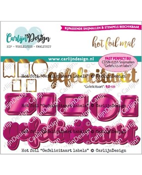 CarlijnDesign Hot Foil Plate Gefelicitaart Labels (CDHF-0051)