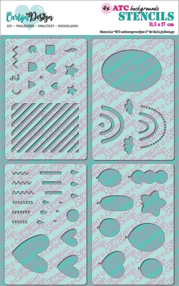CarlijnDesign Stencils ATC Backgrounds 2 (CDSC-0032) CarlijnDesign Stencils ATC Backgrounds 2 (CDSC-0032)