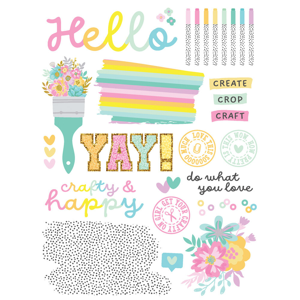 Simple Stories Crafty Things Rub Ons (22524) (DISCONTINUED)