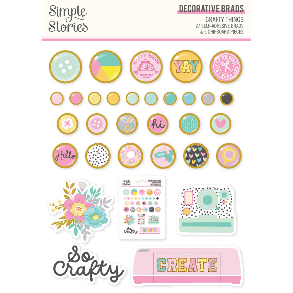 Simple Stories Crafty Things Decorative Brads (22528) (DISCONTINUED)
