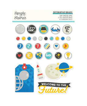 Simple Stories Say Cheese Epic Decorative Brads (22488) (DISCONTINUED)