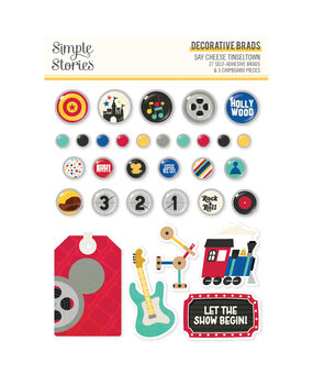 Simple Stories Say Cheese Tinseltown Decorative Brads (22468) (DISCONTINUED)