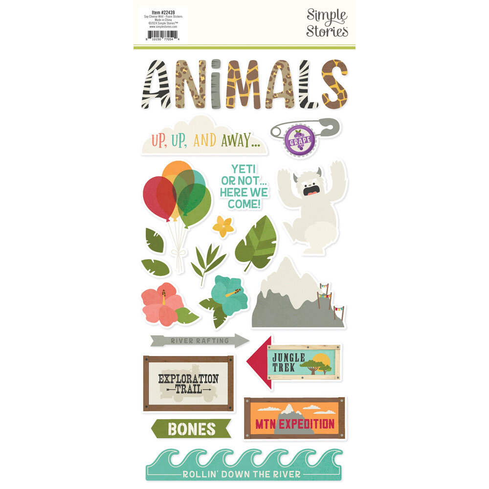 Simple Stories Say Cheese Wild Foam Stickers (22439) (DISCONTINUED)