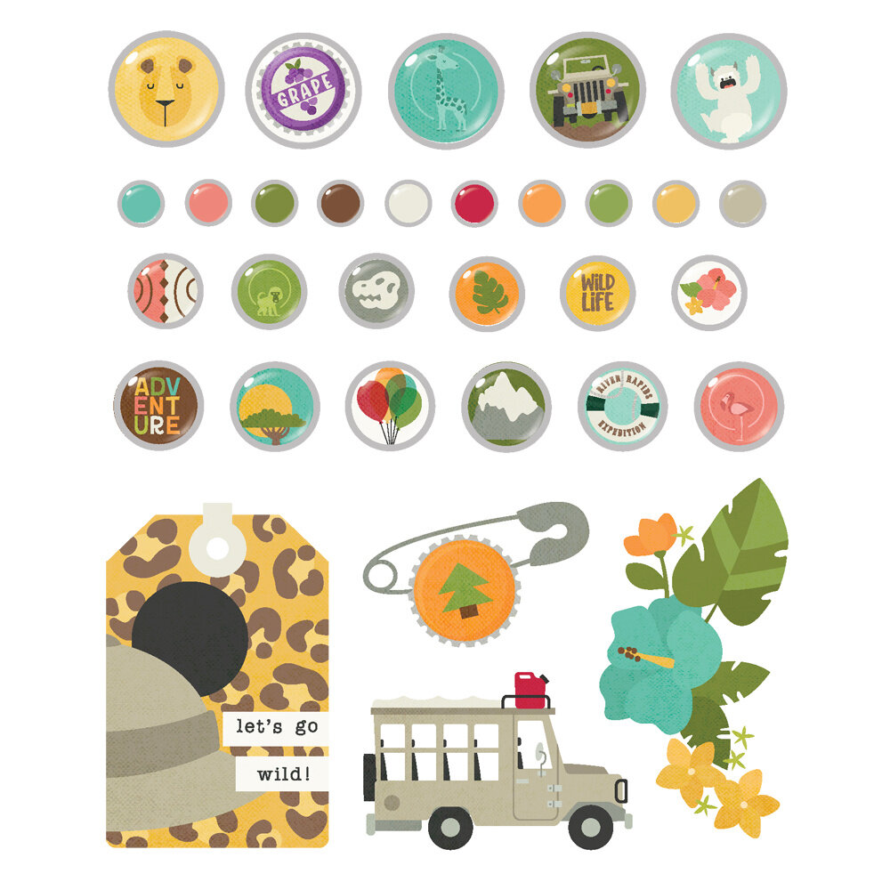 Simple Stories Say Cheese Wild Decorative Brads (22440) (DISCONTINUED)