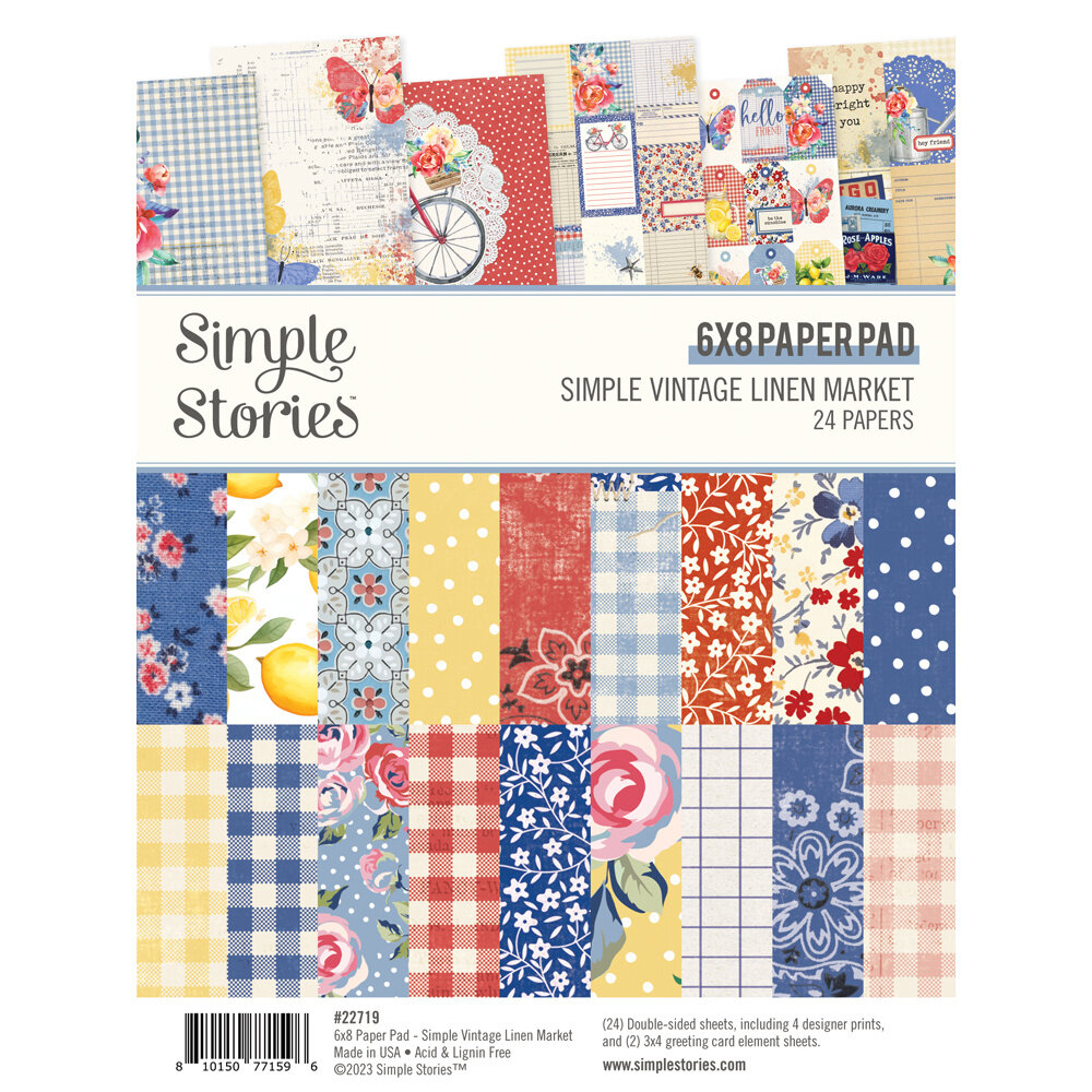 Simple Stories Simple Vintage Linen Market 6x8 Inch Paper Pad (22719)