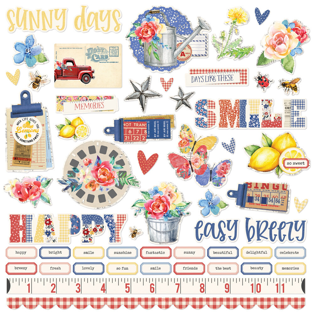 Simple Stories Simple Vintage Linen Market Cardstock Stickers (22702) (DISCONTINUED)