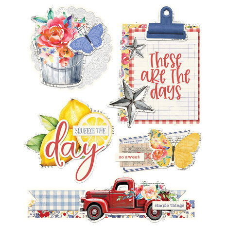 Simple Stories Simple Vintage Linen Market Layered Chipboard (22730) (DISCONTINUED)