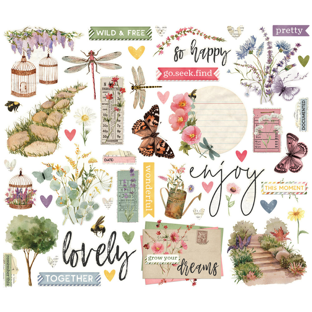 Simple Stories Simple Vintage Meadow Flowers Bits & Pieces (22622)