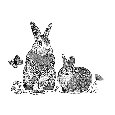 Crafty Individuals Two Happy Bunnies Unmounted Rubber Stamps (CI-644) (OUTLET)