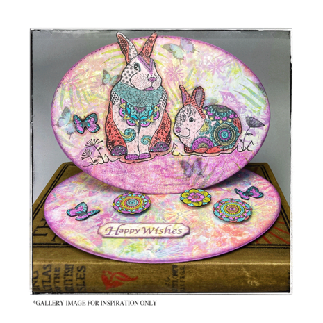 Crafty Individuals Two Happy Bunnies Unmounted Rubber Stamps (CI-644) (OUTLET)