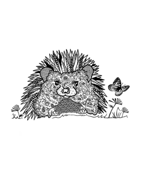 Crafty Individuals Happy Hedgehog Unmounted Rubber Stamps (CI-645) (OUTLET)