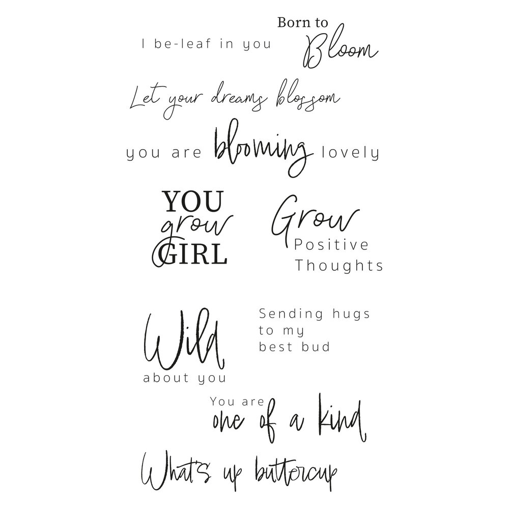 Sizzix Clear Stamps Born to Bloom (10pcs) (666667) (OUTLET)