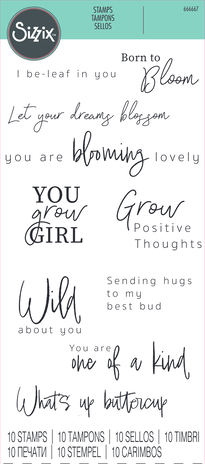 Sizzix Clear Stamps Born to Bloom (10pcs) (666667) (OUTLET)