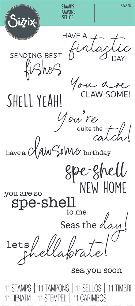 Sizzix Clear Stamps Seas the Day (11pcs) (666668) (DISCONTINUED)