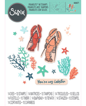 Sizzix Framelits Die w/Stamps Stamps You're my Lobster (14+10pcs) (666671)