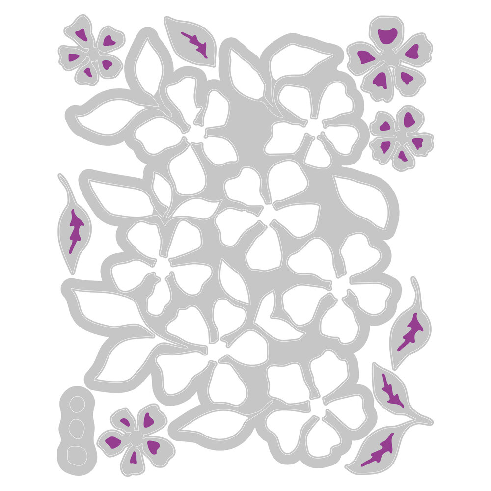 Sizzix Thinlits Die by Eileen Hull Painterly Blooms & Background (10pcs) (666689)