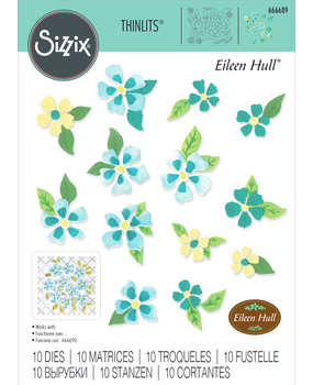 Sizzix Thinlits Die by Eileen Hull Painterly Blooms & Background (10pcs) (666689) Sizzix Thinlits Die by Eileen Hull Painterly Blooms & Background (10pcs) (666689)