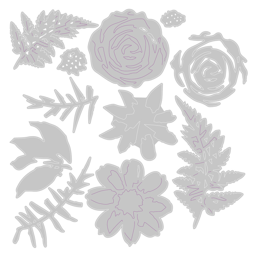 Sizzix Thinlits Die Flowers & Fern (11pcs) (666672)
