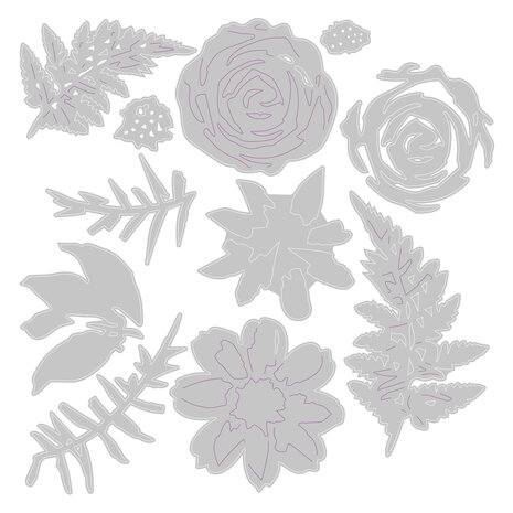 Sizzix Thinlits Die Flowers & Fern (11pcs) (666672)