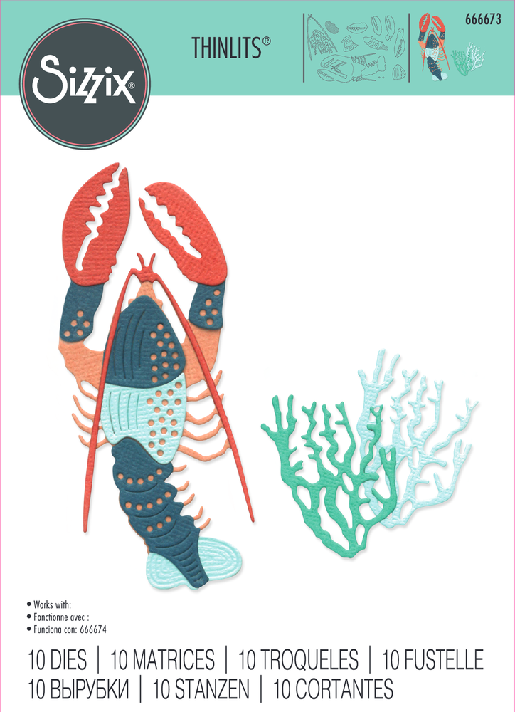 Sizzix Thinlits Die Ocean Critters (10pcs) (666673) Sizzix Thinlits Die Ocean Critters (10pcs) (666673)