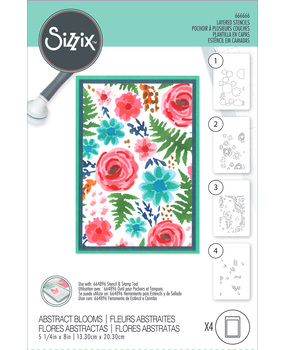 Sizzix Layered Stencil Abstract Blooms (4pcs) (666666) Sizzix Layered Stencil Abstract Blooms (4pcs) (666666)