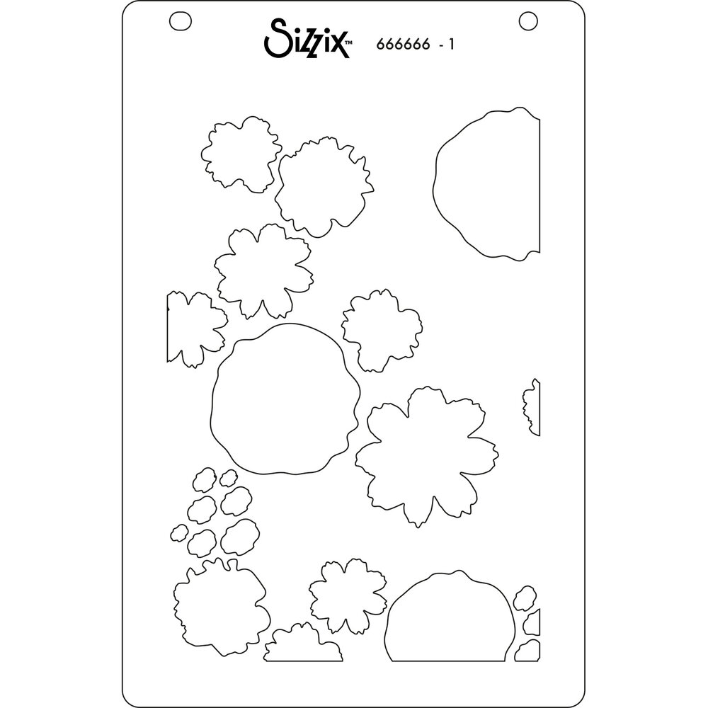 Sizzix Layered Stencil Abstract Blooms (4pcs) (666666) Sizzix Layered Stencil Abstract Blooms (4pcs) (666666)