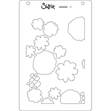 Sizzix Layered Stencil Abstract Blooms (4pcs) (666666) Sizzix Layered Stencil Abstract Blooms (4pcs) (666666)