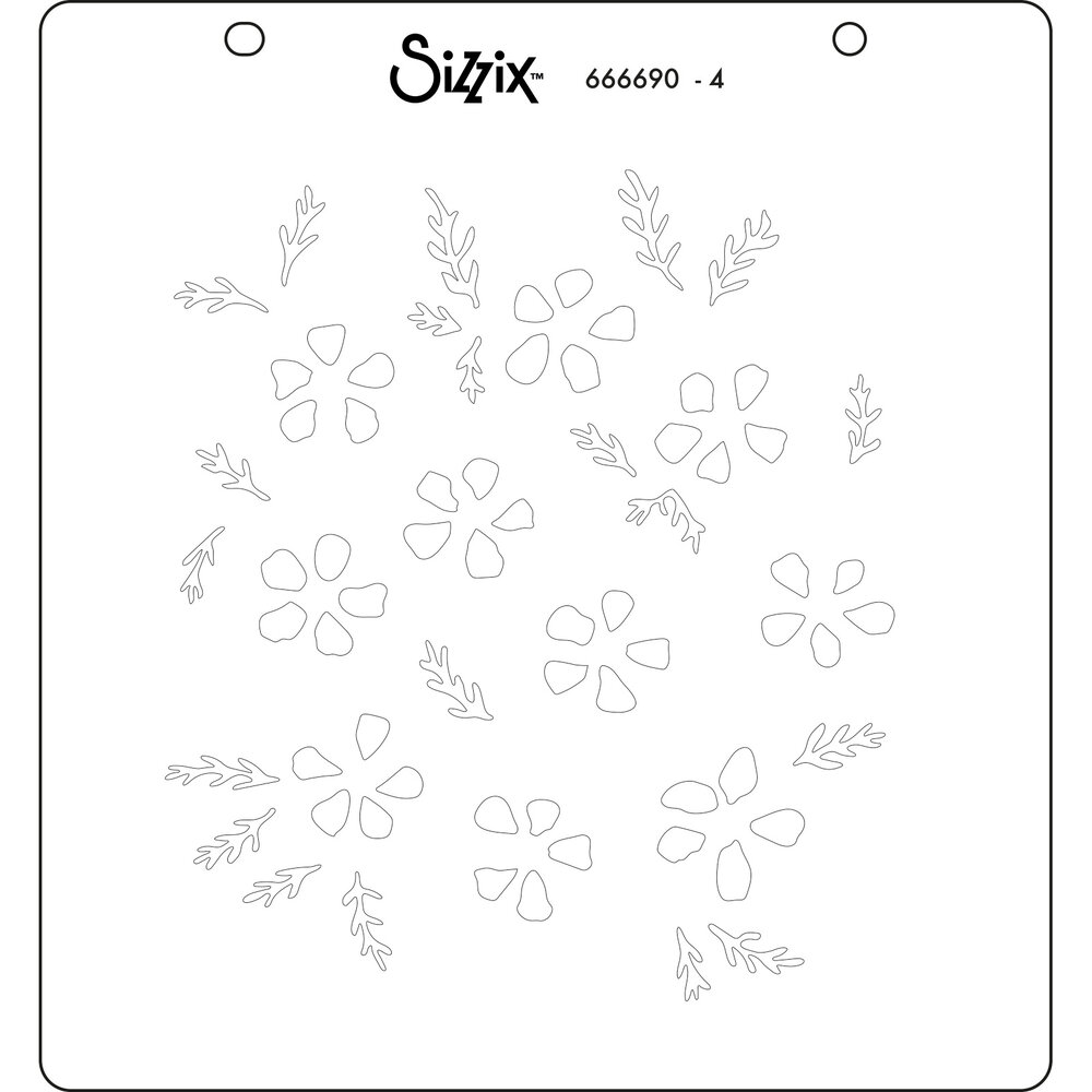 Sizzix Layered Stencil by Eileen Hull Watercolour Flowers & Lattice (4pcs) (666690) (DISCONTINUED)