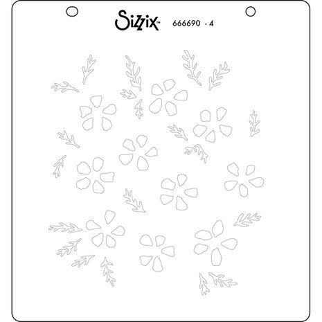 Sizzix Layered Stencil by Eileen Hull Watercolour Flowers & Lattice (4pcs) (666690) (DISCONTINUED)