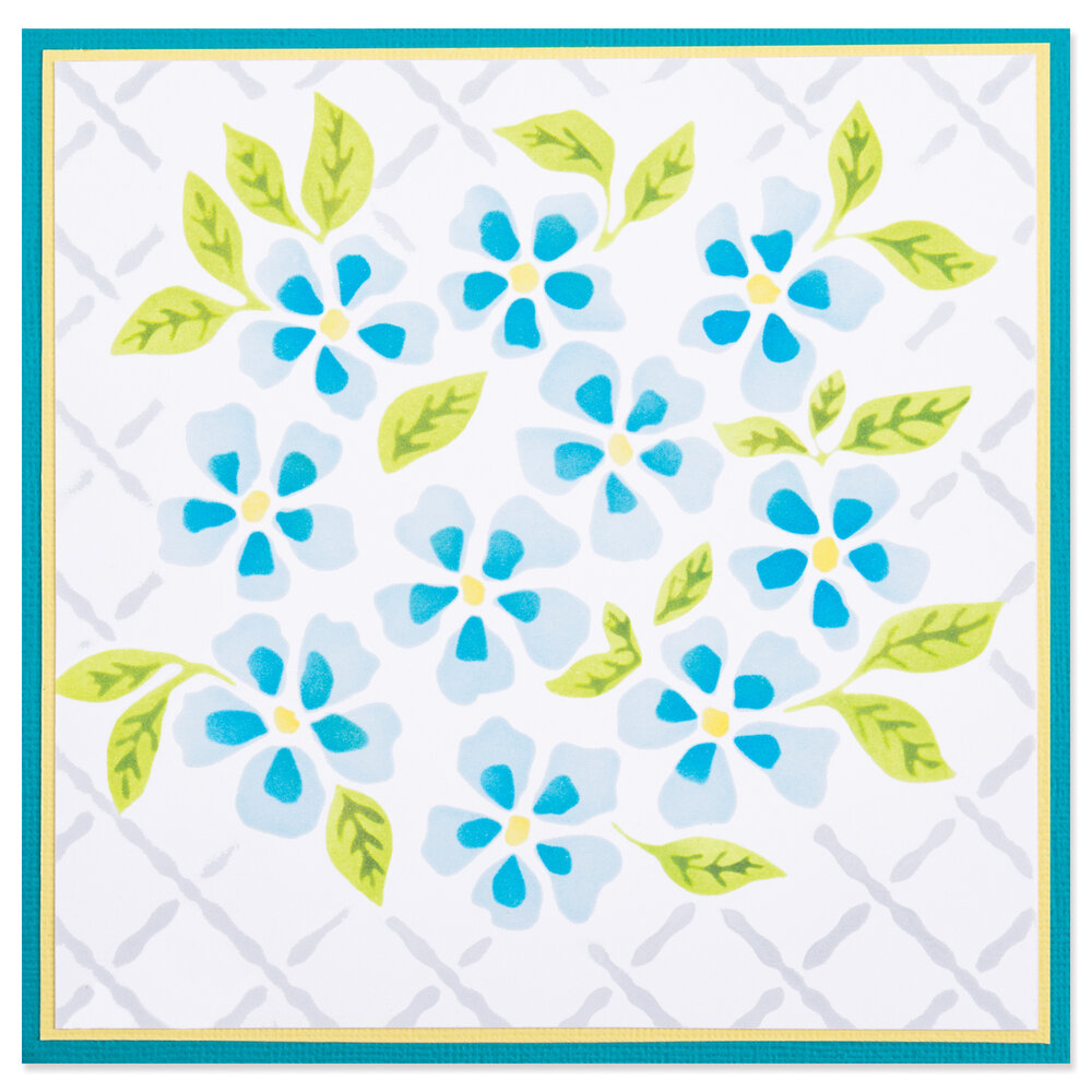 Sizzix Layered Stencil by Eileen Hull Watercolour Flowers & Lattice (4pcs) (666690) (DISCONTINUED)