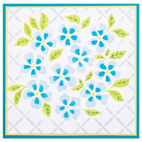 Sizzix Layered Stencil by Eileen Hull Watercolour Flowers & Lattice (4pcs) (666690) (DISCONTINUED)