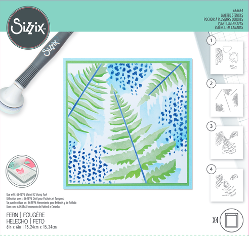 Sizzix Layered Stencil Fern (4pcs) (666664)