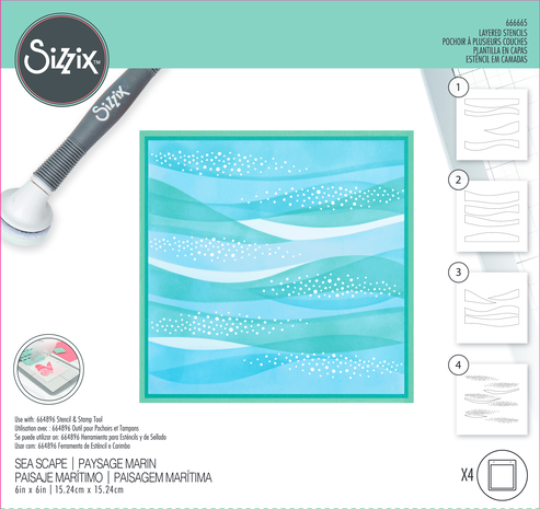 Sizzix Layered Stencil Sea Scape (4pcs) (666665)