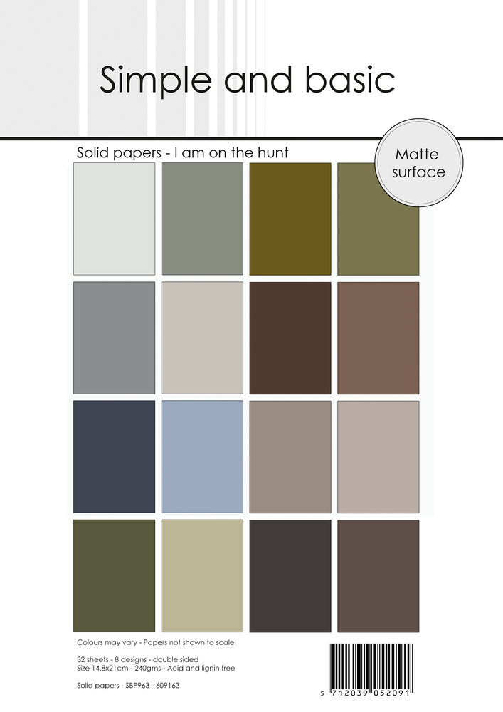 Simple and Basic I Am on the Hunt A5 Solid Papers (SBP963) (DISCONTINUED)