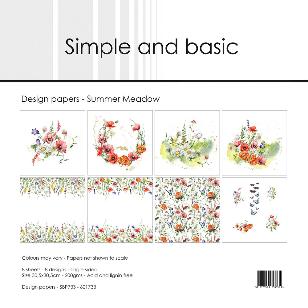 Simple and Basic Summer Meadow 12x12 Inch Paper Pack (SBP733) (DISCONTINUED)