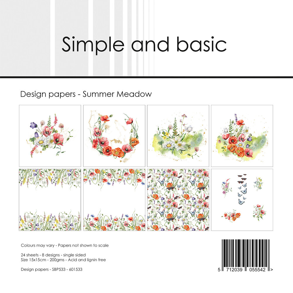 Simple and Basic Summer Meadow 6x6 Inch Paper Pack (SBP533) (DISCONTINUED)