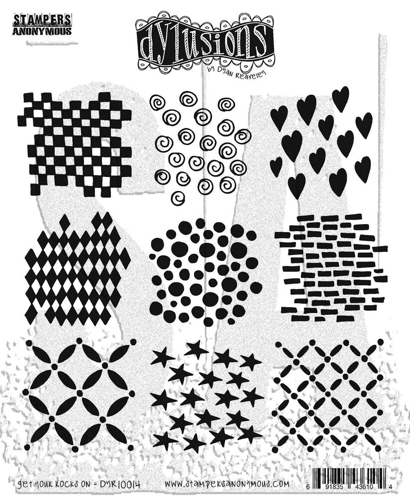 Stampers Anonymous Get Your Rocks On Dylusions Cling Stamps (DYR10014) Stampers Anonymous Get Your Rocks On Dylusions Cling Stamps (DYR10014)