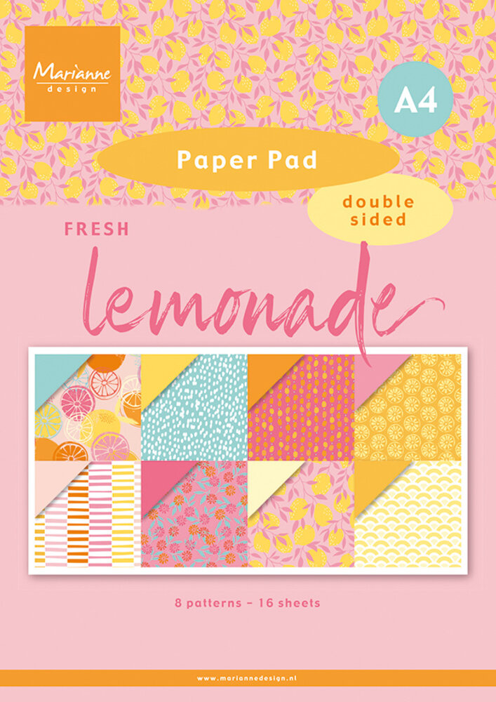 Marianne Design Papers Pad A4 Fresh Lemonade (PK9190) Marianne Design Papers Pad A4 Fresh Lemonade (PK9190)