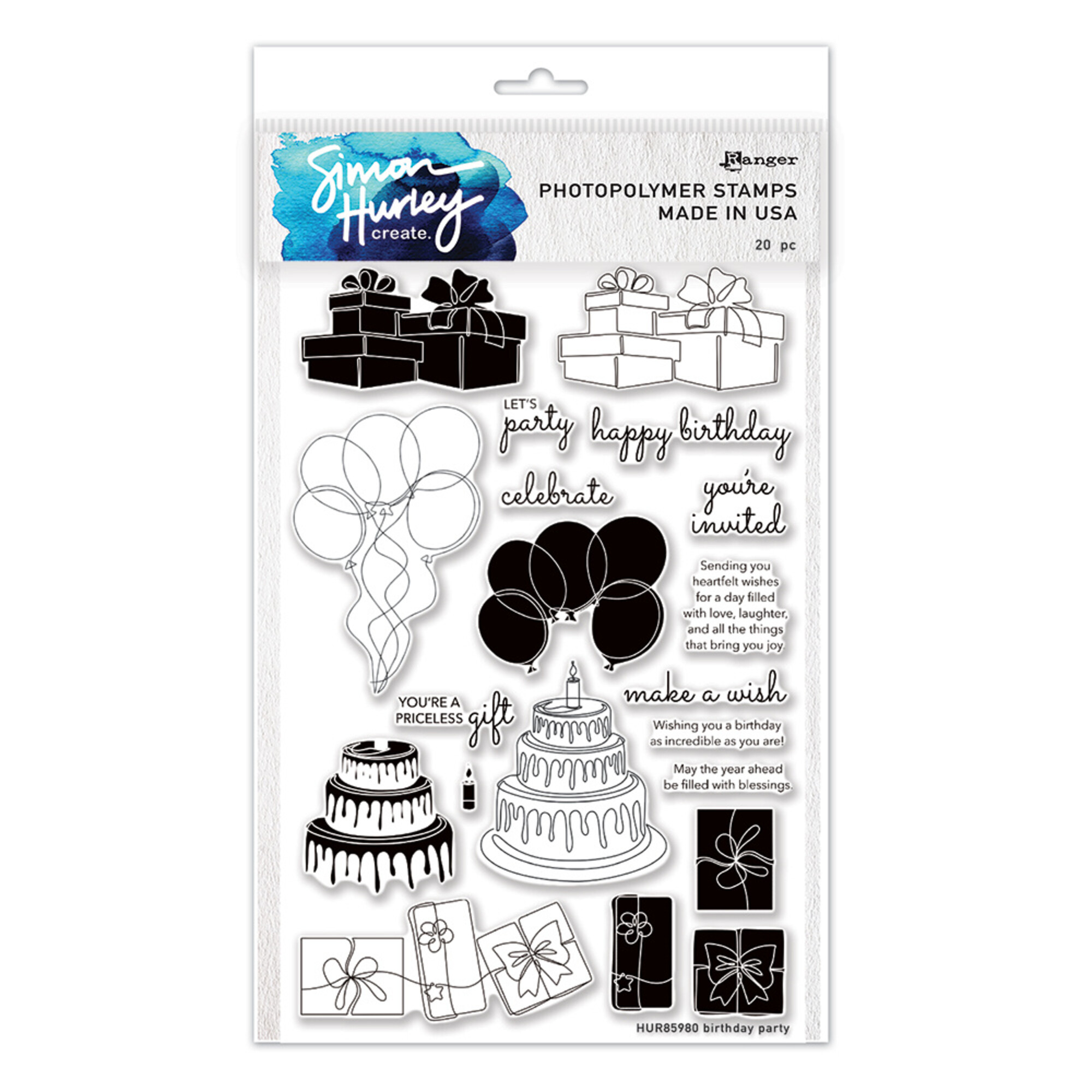 Simon Hurley create. Photopolymer Stamps 6x9 Inch Birthday Party ...