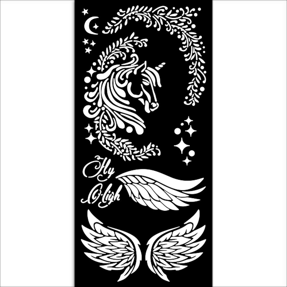 Stamperia Wonderland Thick Stencil 12x25cm Unicorn (KSTDL95)