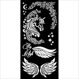 Stamperia Wonderland Thick Stencil 12x25cm Unicorn (KSTDL95)