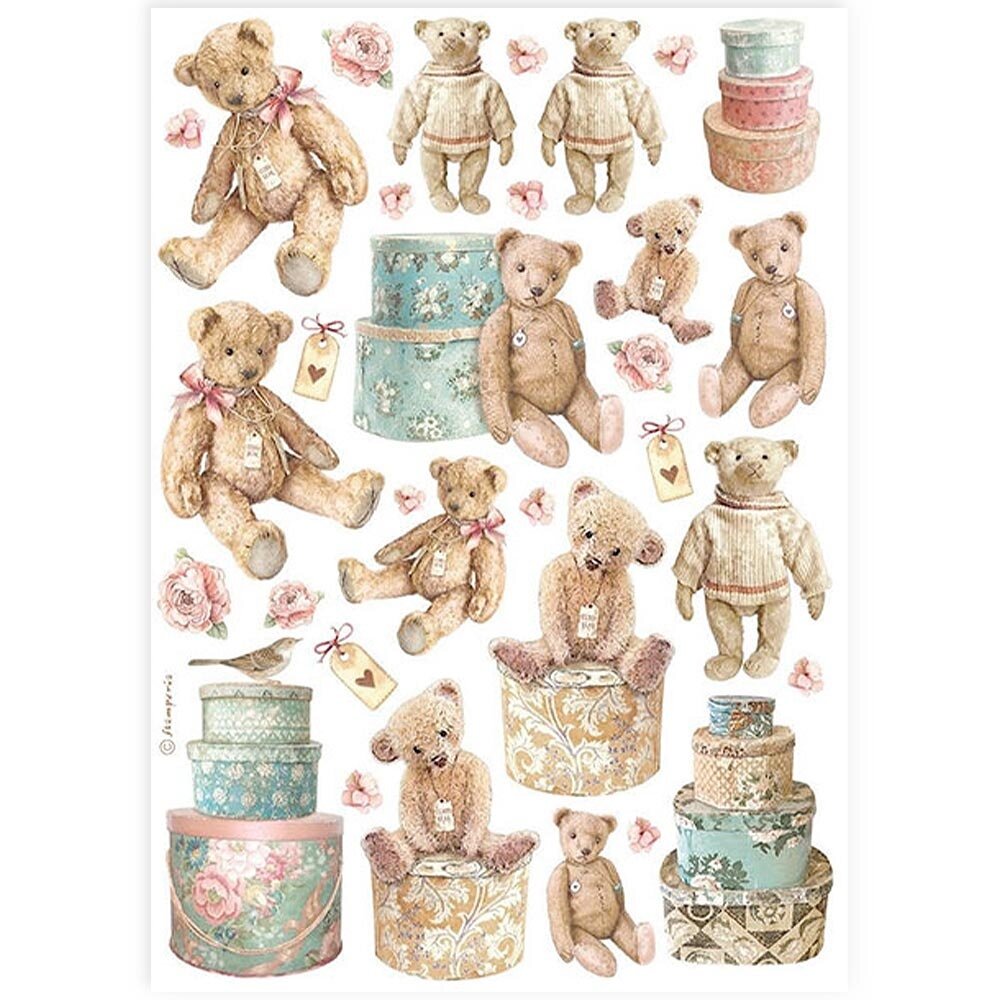 Stamperia Teddy Bears A4 Rice Paper (6pcs) (DFSA4928) Stamperia Teddy Bears A4 Rice Paper (6pcs) (DFSA4928)