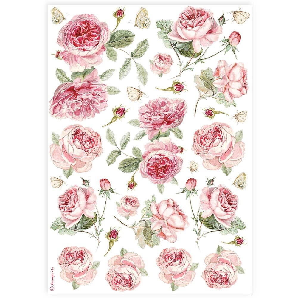 Stamperia English Roses Pattern A4 Rice Paper (6pcs) (DFSA4903) Stamperia English Roses Pattern A4 Rice Paper (6pcs) (DFSA4903)